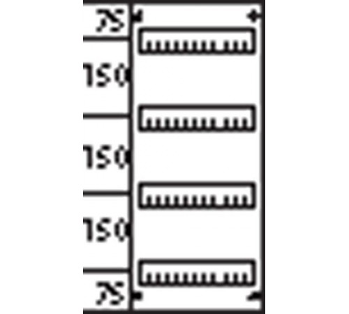 Пластрон с прорезями 1ряд/4 рейки-150мм AS214  ABB