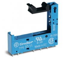 Розетка для монтажа на плате для 34.51, 34.81; в комплекте пластиковая клипса  9311  Finder