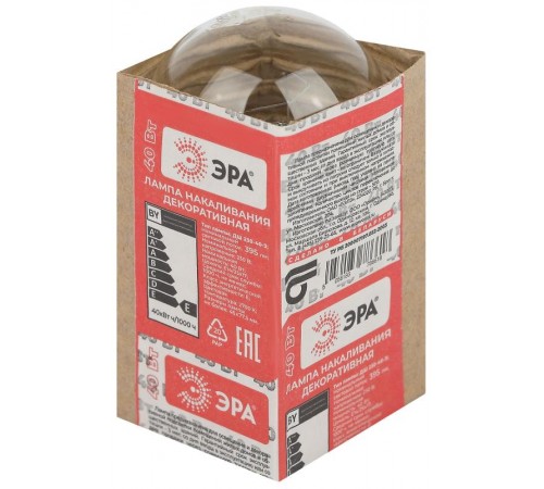 Лампа накаливания ЛОН ДШ 40-230-Е14  (P45) шар 40Вт 230В Е14 в гофре  Б0039132  ЭРА