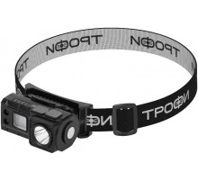 Фонарь налобный светодиодный Трофи GA-102 аккумуляторный 3 Bт сенсорное управление магнит клипса 5 режимов  Б0069569  Трофи