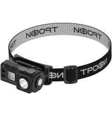 Фонарь налобный светодиодный Трофи GA-102 аккумуляторный 3 Bт сенсорное управление магнит клипса 5 режимов  Б0069569  Трофи