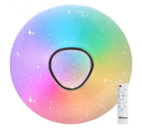 Светильник светодиодный управляемый с пультом 60W, Max. 5000Lum, RGB + CCT 3000К-6000K, IP20, AL5777 RAINBOW  41917  FERON