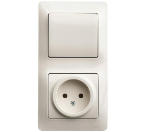 Glossa Бежевый Блок: Розетка и 1-кл. Выключатель  GSL000260  SE