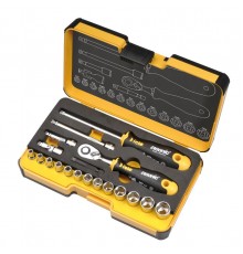 Набор головок с трещоткой и отверткой 1/4" ERGONIC в кейсе, 19 шт  05781906  Felo