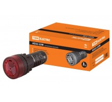 Сигнализатор звуковой AD22-22M/r31 d22 мм (LED) индикация 220В AC красный  SQ0746-0004  TDM