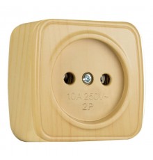 Розетка 1-местная ОП Минск 10А без заземления светлое дерево EKF  EGR10-022-30  EKF