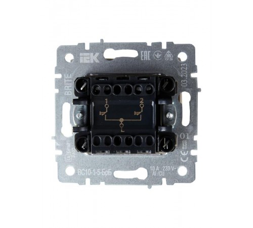 BRITE Выключатель жалюзи 10А ВС10-1-5-БрБ белый   BR-V15-0-10-K01  IEK
