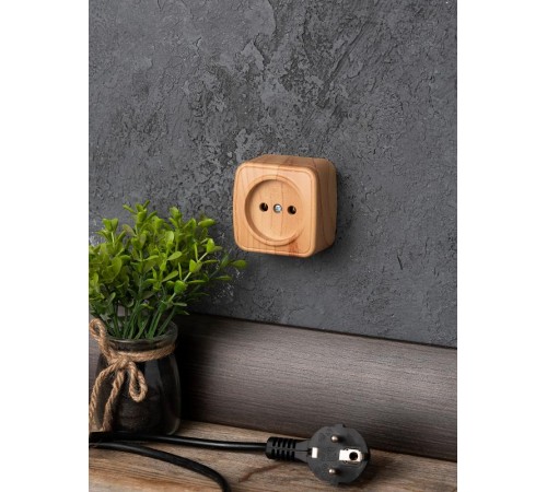 Розетка 1-местная ОП Минск 10А без заземления светлое дерево EKF  EGR10-022-30  EKF