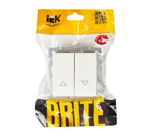 BRITE Выключатель жалюзи 10А ВС10-1-5-БрБ белый   BR-V15-0-10-K01  IEK