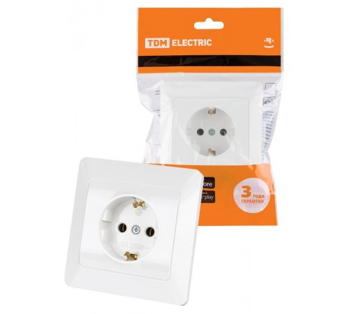 Розетка 2П+З 16А 250В белая "Ильмень"  SQ1823-0010  TDM