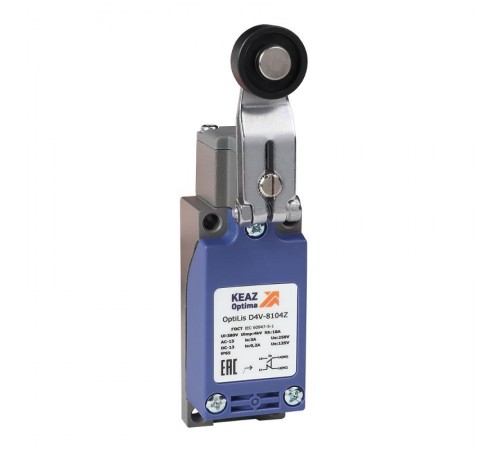 Выключатель концевой OptiLiS D4V-8104Z рычаг металлический с роликом пластиковым XCKP2118P16  365290  КЭАЗ