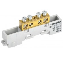 TEKFOR Шина L "фаза" неизолированная на универсальном держателе 8х12-4-Ср  TF-NN20-04-DL-K03  IEK