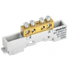 TEKFOR Шина L "фаза" неизолированная на универсальном держателе 8х12-4-Ср  TF-NN20-04-DL-K03  IEK