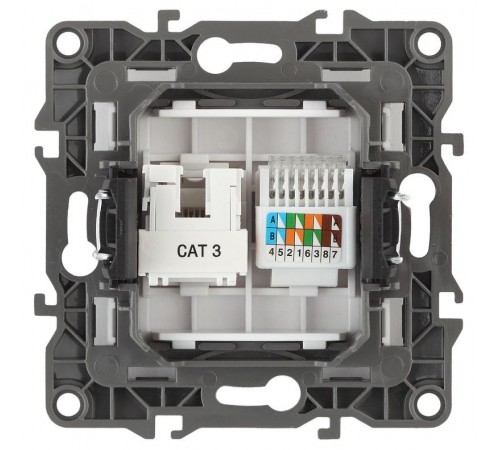 Розетка информационная+телефонная 12-3109-04RJ45+RJ11,  шампань  Б0018251  ЭРА