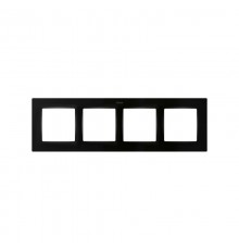 Рамка на 4 поста черного матового цвета S82 Concept