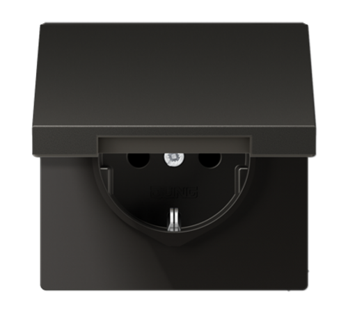 Розетка электрическая, влагозащищенная, 220В, металл, antracite  al1520klan  JUNG