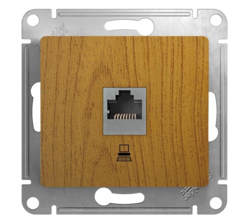 Glossa Дерево Дуб Розетка компьютерная RJ45 кат.5E  GSL000581K  SE
