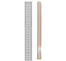 Линейка измерительная металлическая 50 см, нержавеющая сталь, двухсторонняя шкала, "Рубин"  SQ1018-0504  TDM