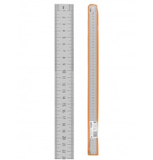 Линейка измерительная металлическая 50 см, нержавеющая сталь, двухсторонняя шкала, "Рубин"  SQ1018-0504  TDM