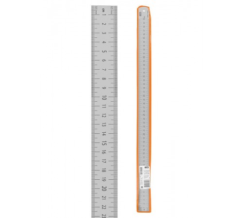 Линейка измерительная металлическая 50 см, нержавеющая сталь, двухсторонняя шкала, "Рубин"  SQ1018-0504  TDM