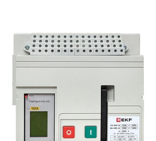 Выключатель автоматический ВА-450 1600/1600А 3P 65кА стационарный v2  mccb450-1600-1600-v2  EKF