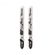 Пилка для электролобзика по металлу KRANZ T118B 76 мм 12 зубьев на дюйм 3-6 мм (2 шт./уп.) KR-92-0313  Kranz