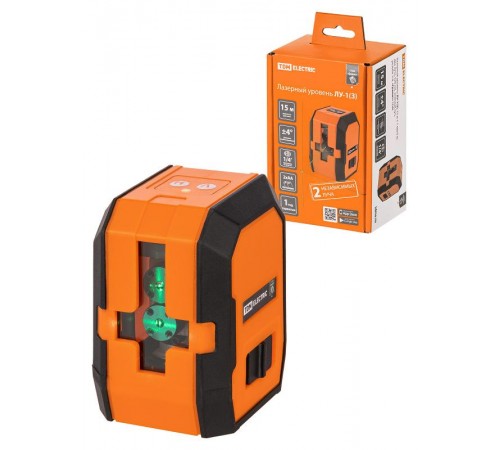 Лазерный уровень ЛУ-1(З), 15 м ± 1 мм/5 м, два луча, 520 нм, зеленый луч, резьба 1/4, "Гранит"  SQ1018-0301  TDM