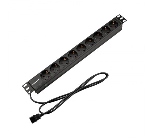 Блок распр. питания для 19" шкафов, горизонтальный, 9 розеток СЕЕ 7/4, 10A  04-0305-1  REXANT