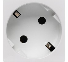 Розетка с заземлением, винтовые зажимы - без шторок 16А 250В - 45°- 2 модуля - белый  4521051  Daccord