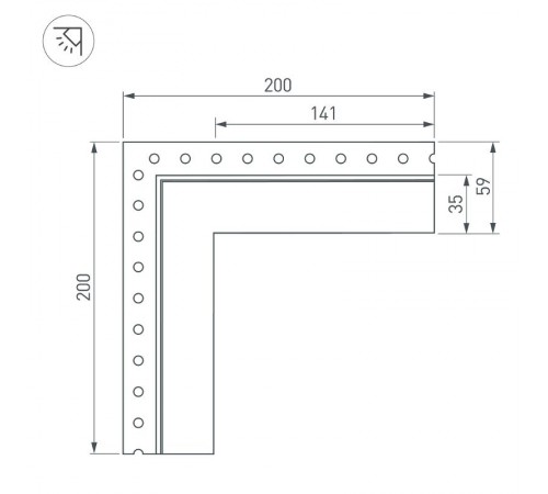 Угол SL-LINIA32-FANTOM-EDGE внешний (arlight, Металл)  030101  Arlight
