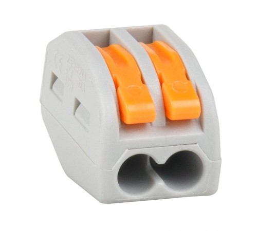 Клемма строительно-монтажная OptiKit СМК 222-412 с рычагом 2 отверстия 0,2-2,5(4,0)мм2  351062  КЭАЗ