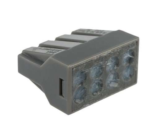 Экспресс-клемма с пастой, 8-проводная до 2,5 мм, серая (50 шт./уп.) (773-308)  07-3080  REXANT