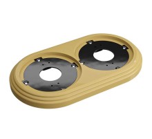 Рамка двухместная пластиковая, 163x92x14 мм, цвет - песочное золото, серия УСАДЬБА, ТМ МЕЗОНИНЪ