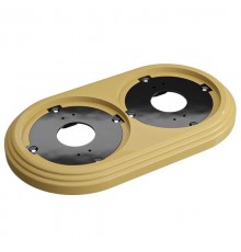 Рамка двухместная пластиковая, 163x92x14 мм, цвет - песочное золото, серия УСАДЬБА, ТМ МЕЗОНИНЪ