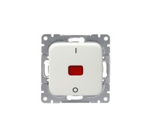 Выключатель 1-клавишный, 2-полюсный, с лампой контрольной подсветки, 10А/250В, серия Jussi, белый  1062UK  2TKA000143G1  ABB