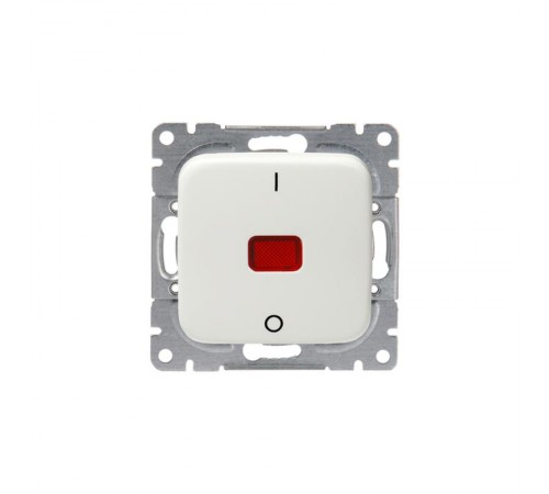 Выключатель 1-клавишный, 2-полюсный, с лампой контрольной подсветки, 10А/250В, серия Jussi, белый  1062UK  2TKA000143G1  ABB