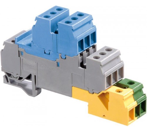 Клемма D4/6.LNTP2, 3 проход. цепи, 3 цепи земля, для щитов, винт. 4мм.кв.  1SNA110327R2100  TE