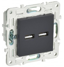 SKANDY Розетка USB A+A 3,1А SK-R15G графит  SK-U21-D31-K53  IEK