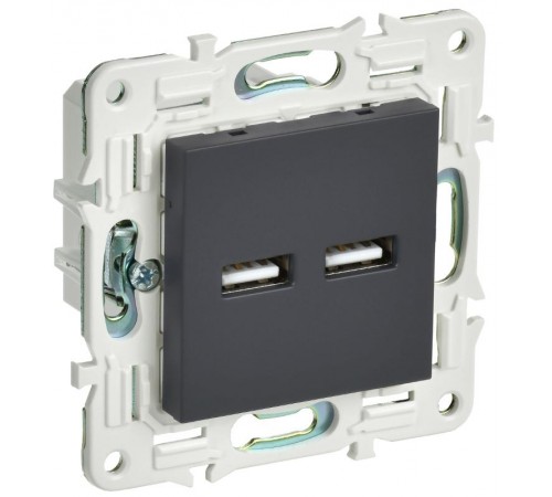 SKANDY Розетка USB A+A 3,1А SK-R15G графит  SK-U21-D31-K53  IEK