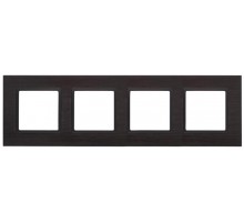 14-5204-05 Рамка на 4 поста, металл, Эра Elegance, чёрный+антр  Б0034561  ЭРА
