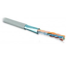 Кабель витая пара FUTP4-C5E-S24-IN-LSZH-GY-305 (305м) F/UTP,кат.5e,4п.(24AWG),одн.(solid),экр.-ф.,LSZH,нг(A)-HF,-20°C-+75°C,сер.  45788  Hyperline