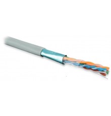 Кабель витая пара FUTP4-C5E-S24-IN-LSZH-GY-305 (305м) F/UTP,кат.5e,4п.(24AWG),одн.(solid),экр.-ф.,LSZH,нг(A)-HF,-20°C-+75°C,сер.  45788  Hyperline