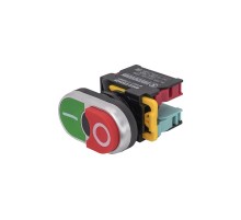 ВК22-EB8425-65У1, сдвоенный, зелёный/красный, 1НО+1НЗ, с символами "I-O", IP65, выключатель кнопочный  (ЭТ)   ET559664   Электротехник