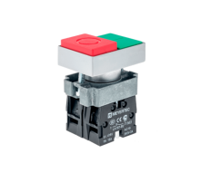 Кнопка двойная, красный/зеленый, 1NO+1NC, выступающий толкатель, мет. MTB2-BLZ1584  58202  ОВЕН