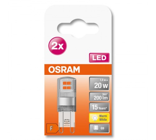 Лампа светодиодная LED PIN G9 20 1,9 W/2700K G9  4058075449831  OSRAM