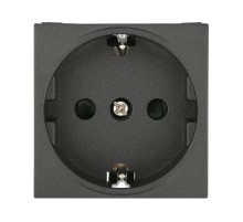 Розетка с з/к, со шторками матовая поверхность (черный бархат) LK45  851408-1  Ecoplast