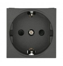 Розетка с з/к, со шторками матовая поверхность (черный бархат) LK45  851408-1  Ecoplast