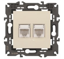 14-3108-02 Розетка 2хRJ45, IP20, сл.кость  Б0034309  ЭРА