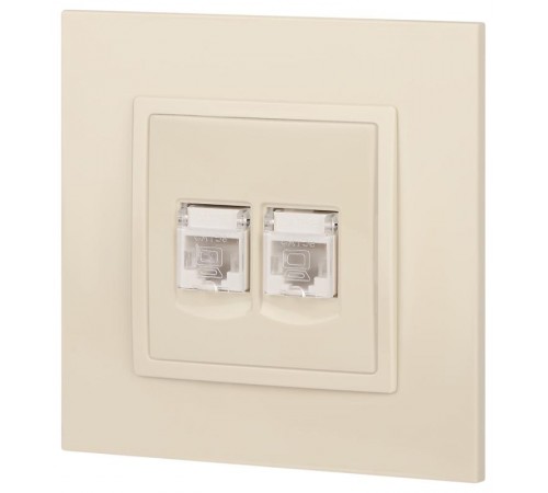 14-3108-02 Розетка 2хRJ45, IP20, сл.кость  Б0034309  ЭРА