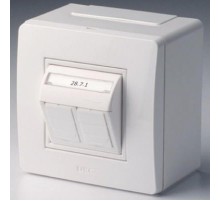 Коробка для миниканалов с двумя тел/компьют.розетками коричн.(розница)  10656B  DKC